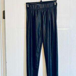Kardashian Kollection Womens Size‎ Medium Ankle Leggings Black Shiny Stretch
